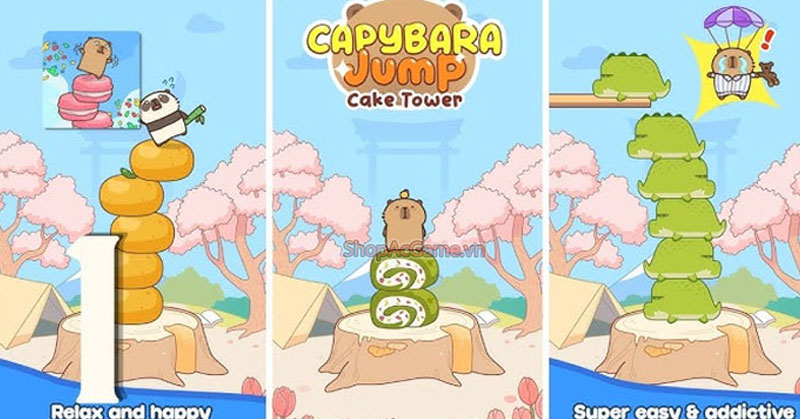 Capybara Jump Cake Tower