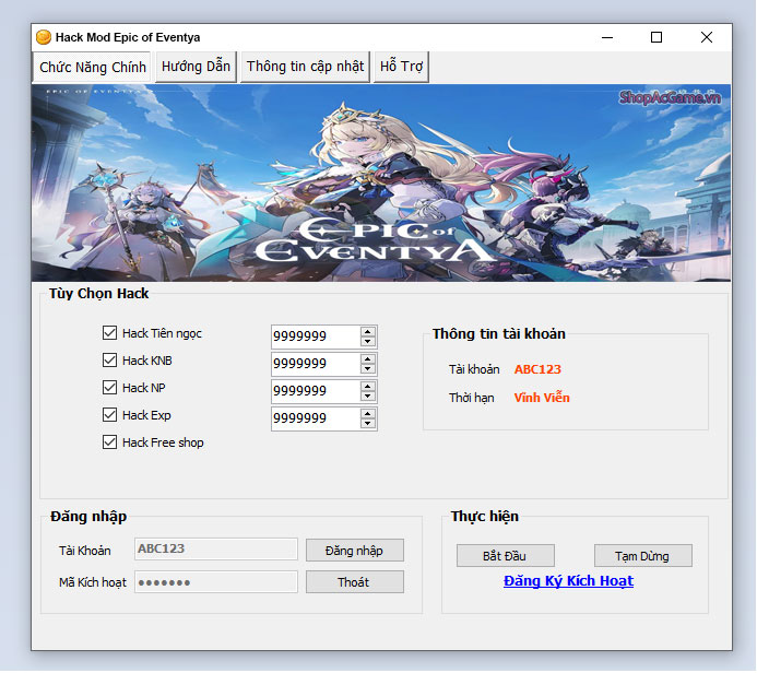 Hack Mod Epic of Eventya