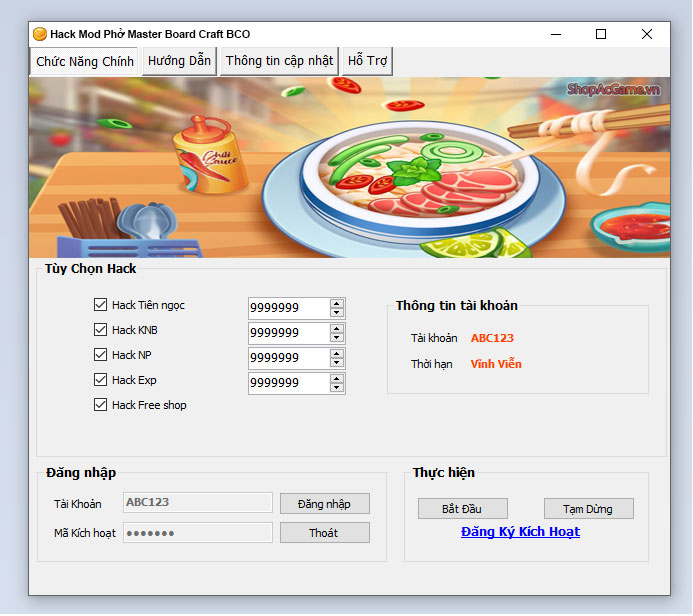 Hack Mod Phở Master Board Craft BCO