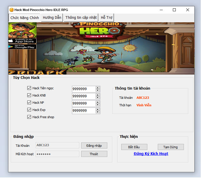 Hack Mod Pinocchio Hero IDLE RPG