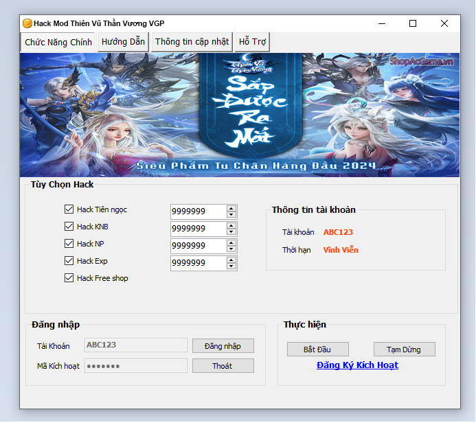 Hack Mod Thiên Vũ Thần Vương VGP