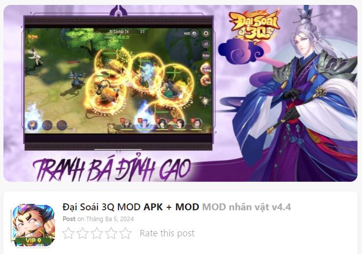Hack Mod Đại Soái 3Q Thành Công 100%